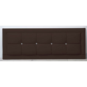 4ft6 20inch Brown Leather Venice With Crystal Button