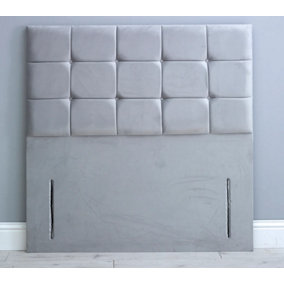 4ft6 54inch  Grey Plush Floorstanding Cube Matching Buttons