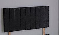 4FT6 Double 20inch Black  Crush Velvet 9 Panel headboard