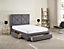 4FT6 Double Cezanne Tufted Headboard Dark Grey Fabric Drawer Storage Bed