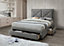 4FT6 Double Cezanne Tufted Headboard Grey Fabric Drawer Storage Bed
