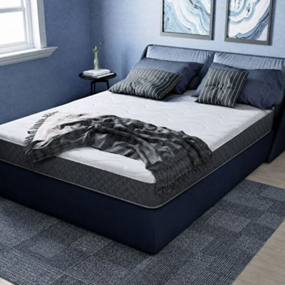 4FT6 Double Cool Blue Memory Foam Open Coil Spring Mattress (135x190x18cm)