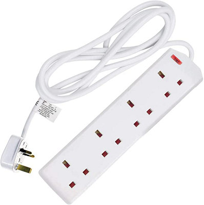 4G3M Masterplug BSG3-MP Four Socket Long Extension Lead, 3 Meters, 13 Amp