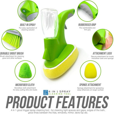 4in1 Grout Spray Brush & Sponge