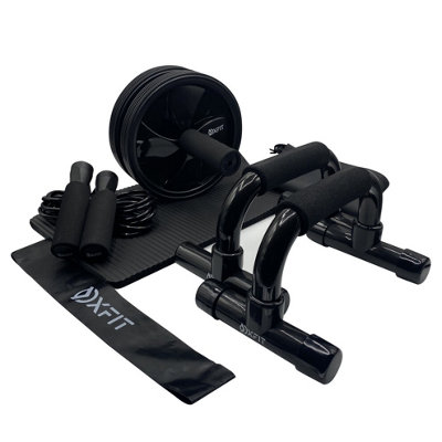 4in1 Home Gym Kit Equipment Ab Roller Wheel Exercise Training Set