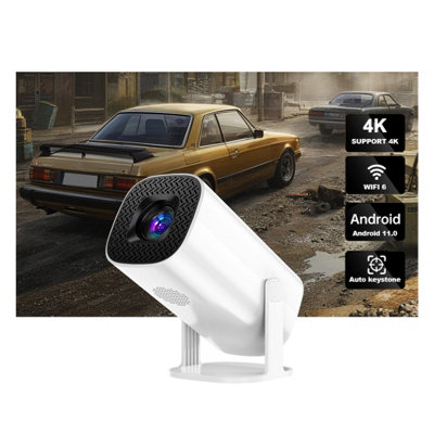 4K decoding projector, 1080P, WiFi6, BT5.4, Android 11, 100-inch display, rotatable, built-in speaker