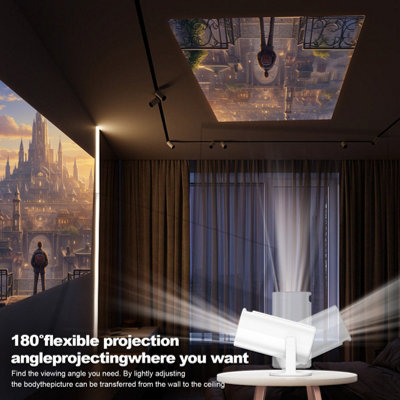 4K decoding projector, 1080P, WiFi6, BT5.4, Android 11, 100-inch display, rotatable, built-in speaker