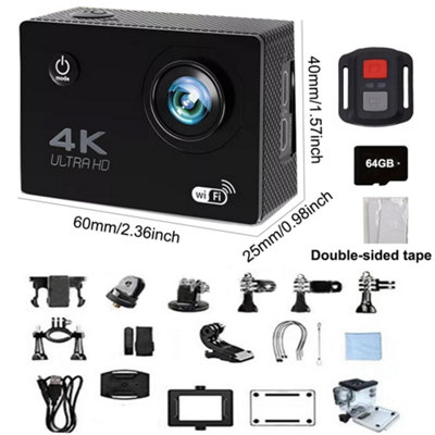 4K Sport Go Pro 170degrees Action Camera Ultra HD 20MP WiFi Waterproof ...