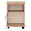4Kids 1 Door Desk Mobile in Light Oak and white High Gloss (opalino handles)