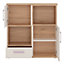 4KIDS 2 door 1 drawer cupboard with 2 open shelves with lilac handles