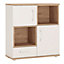 4KIDS 2 door 1 drawer cupboard with 2 open shelves with opalino handles