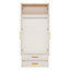 4Kids 2 Door 2 Drawer Wardrobe in Light Oak and white High Gloss (orange handles)