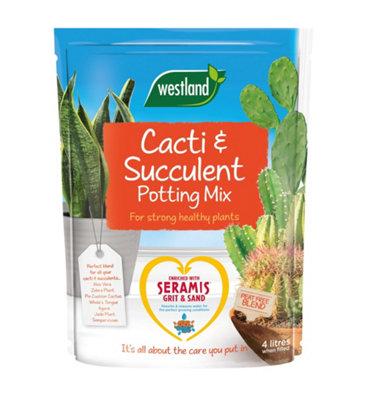 4L Cacti & Succulent Potting Mix Compost Fast-Draining Soil Blend for ...