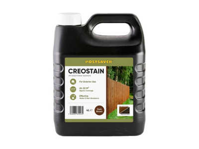 4L Creostain Fence Stain & Shed Paint (Dark Brown) - Creosote / Creocote Substitute - Oil Based Wood Treatment (Free Delivery)