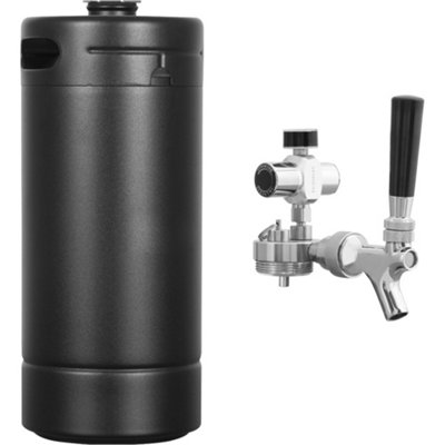 4L Matt Black Mini Growler Keg & Tap System - Home Draught & Drinks Kit