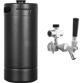 4L Matt Black Mini Growler Keg & Tap System - Home Draught & Drinks Kit
