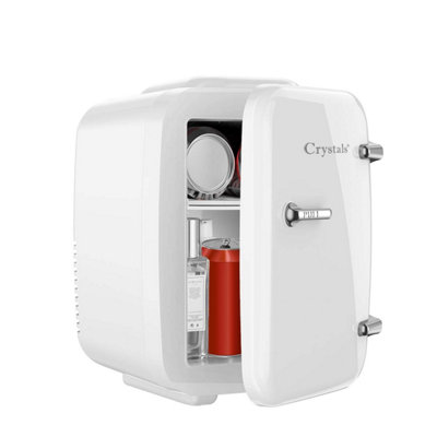 4L Portable Mini Fridge Table Top Electric Small Cooler Bedroom Ice Box Warmer, White
