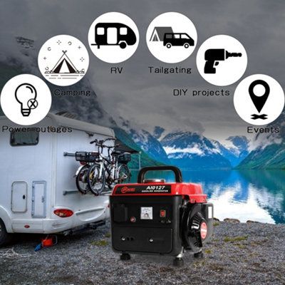 4L Red Portable 2 Stroke Petrol Powered Electric Generator Station