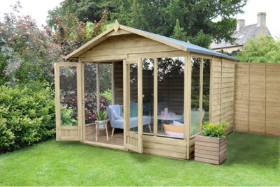 オーマルハウスＬ 4LIFE Apex Summerhouse 8x10 - Double Door - 6 Window