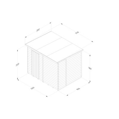 4LIFE Pent Shed 8x6 - Single Door - No Windows