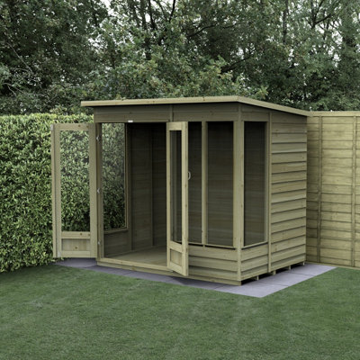 4LIFE Pent Summerhouse 7x5 - Double Door - 4 Window
