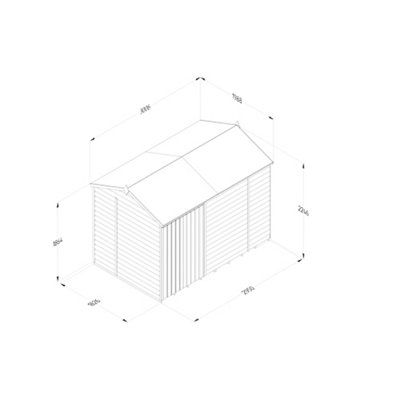 4LIFE Reverse Apex Shed 10x6 - Double Door - No Windows