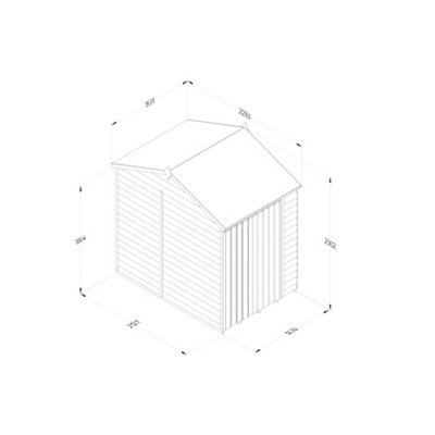 4LIFE Reverse Apex Shed 5x7 - Double Door - No Windows