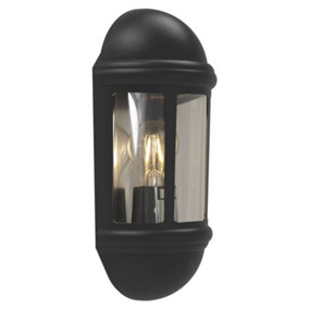 4Lite 4L2/3410 Outdoor Half Lantern Light Fitting Black