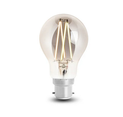4Lite 6.5w BC Wifi Dimmable LED GLS Filament Smart Bulb - Smoky Filament - 3 Pack