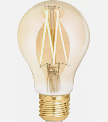 4Lite 6.5w E27 Wifi Dimmable LED GLS Filament Smart Bulb - Amber Filament - 3 Pack