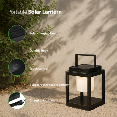 4lite Antheia Outdoor Solar Lantern (Anthracite) 170lm Warm White