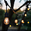 4lite Festoon Lighting Outdoor String Lamps with E27 Screw Warm White LED Bulbs - 10m