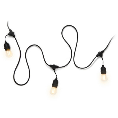 4lite Festoon Lighting Outdoor String Lamps with E27 Screw Warm White LED Bulbs - 20m