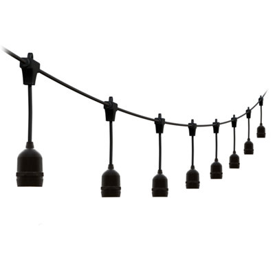 4lite Festoon Outdoor String Light E27 Screw Lamp Holders (Bulbs Not Included) - 10m