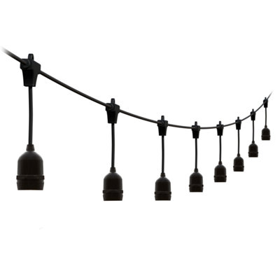 4lite Festoon Outdoor String Light E27 Screw Lamp Holders (Bulbs Not Included) - 20m