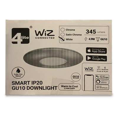 4lite Fire-Rated Indoor Downlight (Matt White) IP20 Rated Dimmable ...