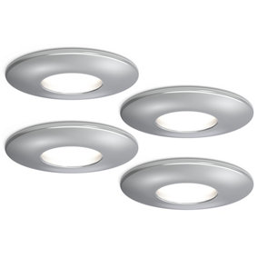 4lite IP20 GU10 Fire Rated Downlight - Chrome 4 Pack