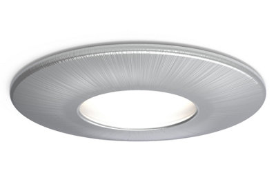 4lite IP20 GU10 Fire-Rated Downlight - Satin Chrome, Pack of 6