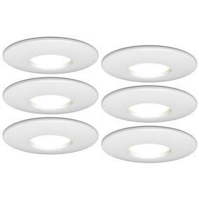 4lite IP65 GU10 Fire-Rated Downlight - Matte White, Pack of 6