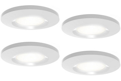 4lite IP65 LED Dimmable Fire Rated 9W Downlight 3000K Matt White Pack of 4