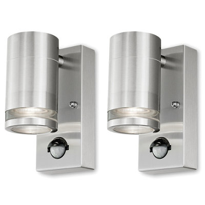 4lite Marinus GU10 Single Direction Outdoor Wall Light with PIR ...