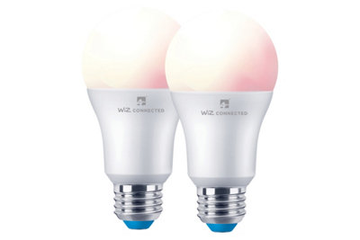 4lite WiZ Connected A60 LED Smart Bulb Colours Dimmable WiFi E27 Screw Fit Pack of 2