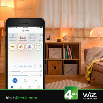 4lite WiZ Connected A60 LED Smart Bulb White Dimmable WiFi B22 Bayonet Fit Pack of 3