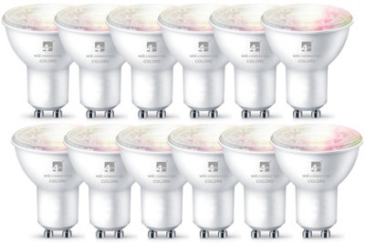 4lite Wiz Connected Dimmable Multicolour WiFi LED Smart Bulb - GU10, Pack of 12