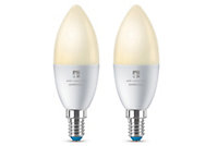 4lite WiZ Connected E14 LED Candle Bulb 4.9W Warm White Pack of 2
