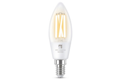 WiZ Dimmable White [E14 Small Edison Screw] Smart Connected WiFi Candle  Light Bulb. 40W Warm White Light, App Control for Home Indoor Lighting