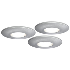 4lite WiZ Connected Fire-Rated IP20 GU10 Smart LED Downlight - Satin Chrome, Pack of 3