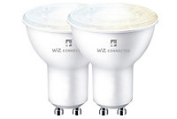 4lite WiZ Connected GU10 LED Bulb 4.9W White Dimmable WiFi Bluetooth Pack of 2
