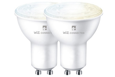 4lite WiZ Connected GU10 LED Bulb 4.9W White Dimmable WiFi Bluetooth Pack of 2