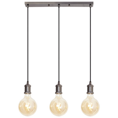 4lite WiZ Connected LED 3-way Bar Pendant Blackened Silver G125 WiFi